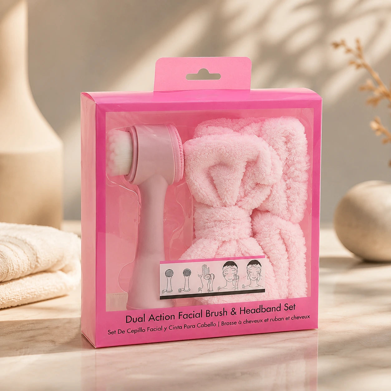 Premium Facial Cleansing Brush & Spa Headband Set