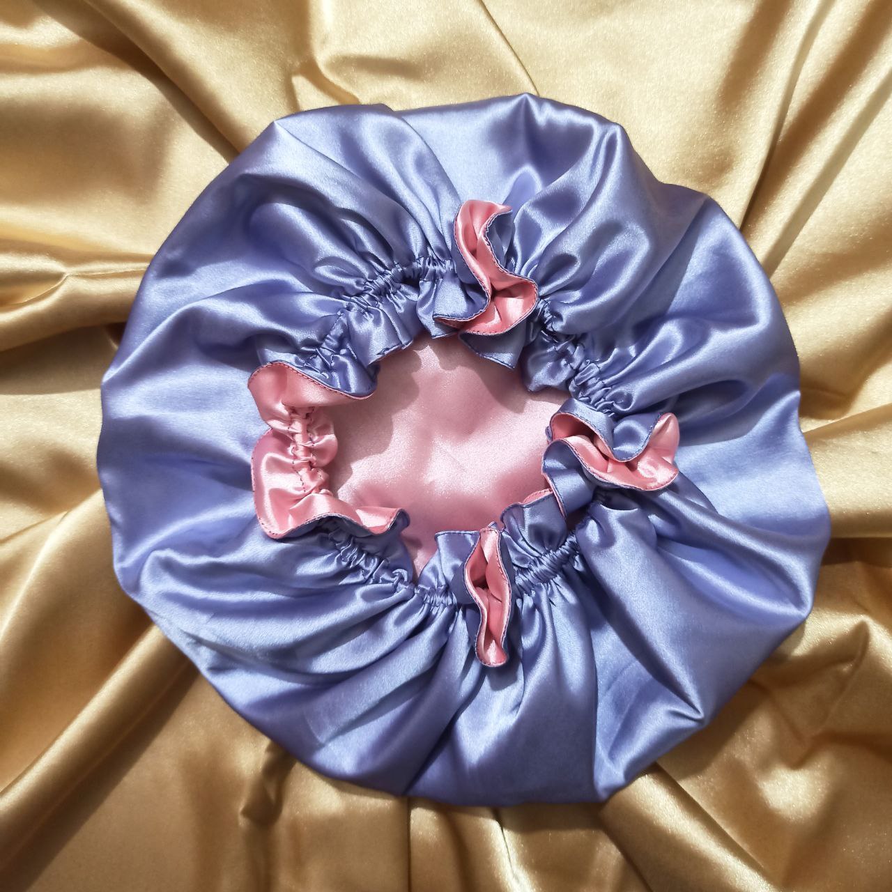Premium Double Sided Ruffles Silk Hair Bonnet
