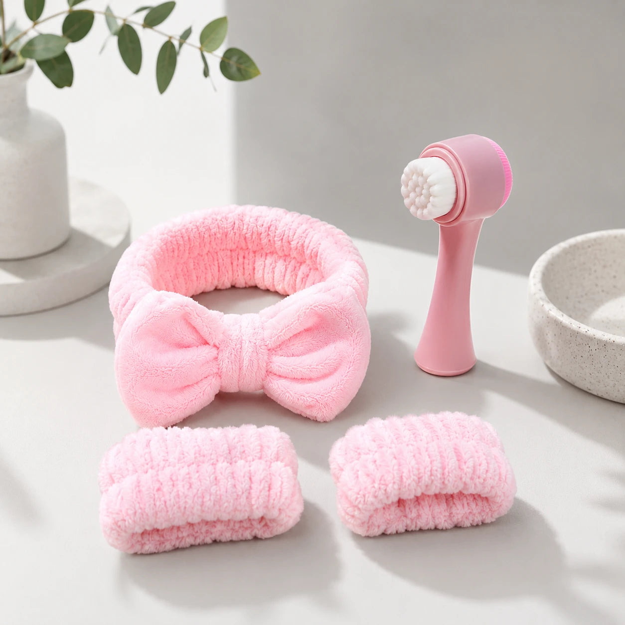 Premium Facial Cleansing Brush & Spa Headband Set