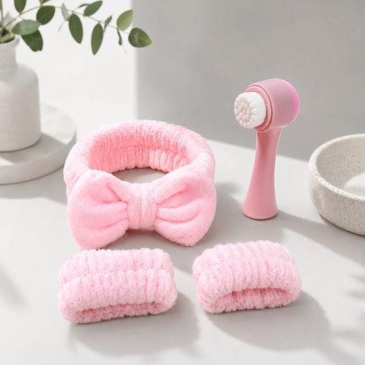 Premium Facial Cleansing Brush & Spa Headband Set