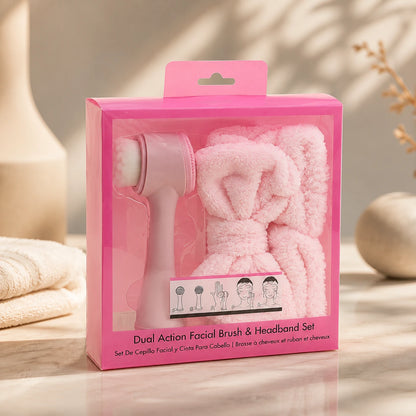 Premium Facial Cleansing Brush & Spa Headband Set